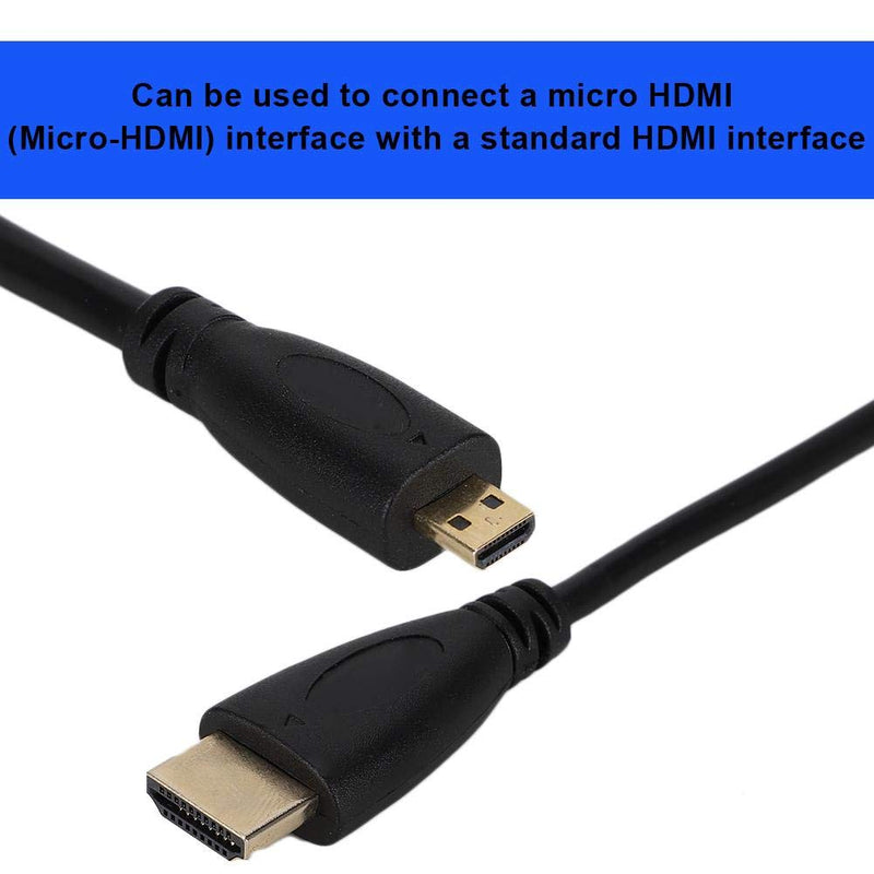 Yencoly Micro to HDMI HD Cable, Plug and Play HDMI Cable, for Raspberry Pi 4B(1 Meter) 1 meter