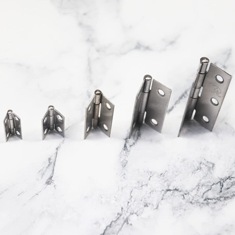 Adiyer 10pcs 304 Stainless Steel 1.5-inch Folding Butt Hinges Home Furniture Hardware Door Hinge Small Hinges for Wooden Boxes Lid Jewelry Box Crafts (38mm x 30.5mm x 1mm) 38x30.5x1mm w Screws