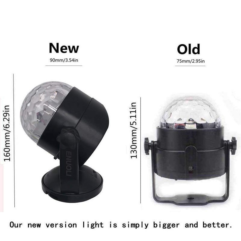 Mini Sound Activated Party Lights Battery Powered/USB Portable RGB Disco Ball Light Dj Lighting Strobe Lamp 7 Modes Stage Par Light for Car Home Room Dance Parties Birthday Karaoke Club Wedding