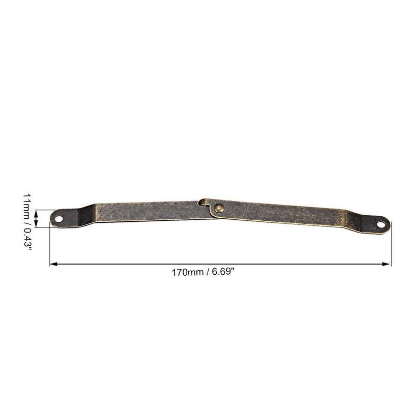 uxcell Folding Support Hinge Furniture Decorative Box Lid Hinges Bronze Tone 97mmx11mm 15 Pcs