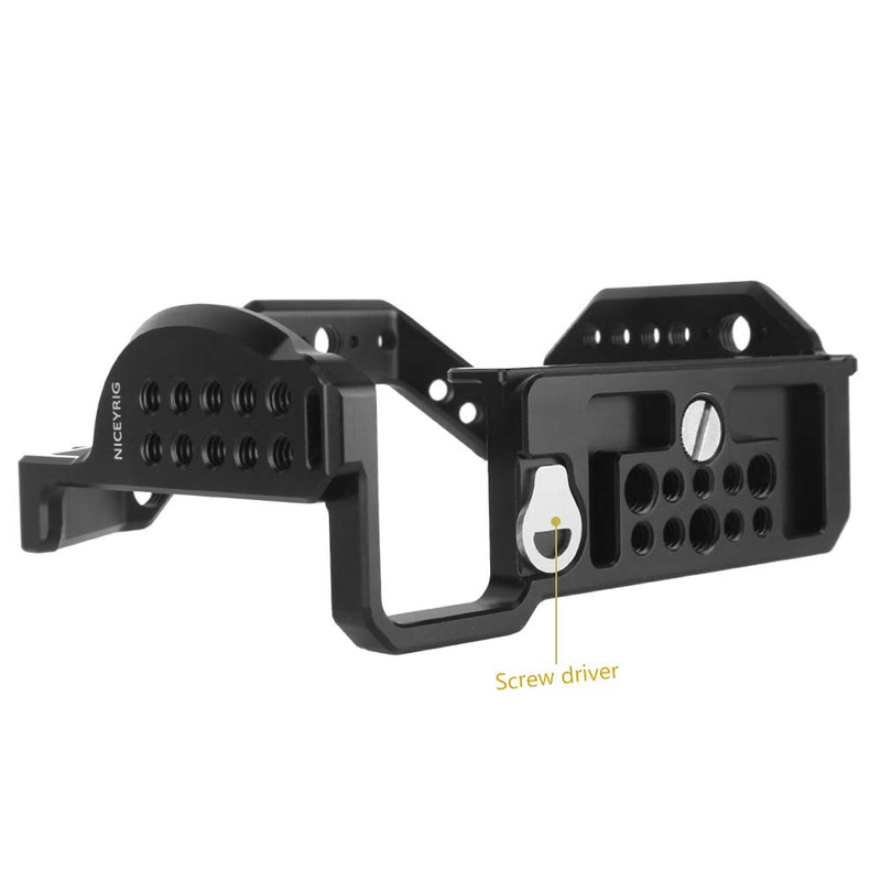 NICEYRIG Aluminium Cage for Panasonic Lumix S5 with ARRI Thread NATO Rail Cold Shoe - 406