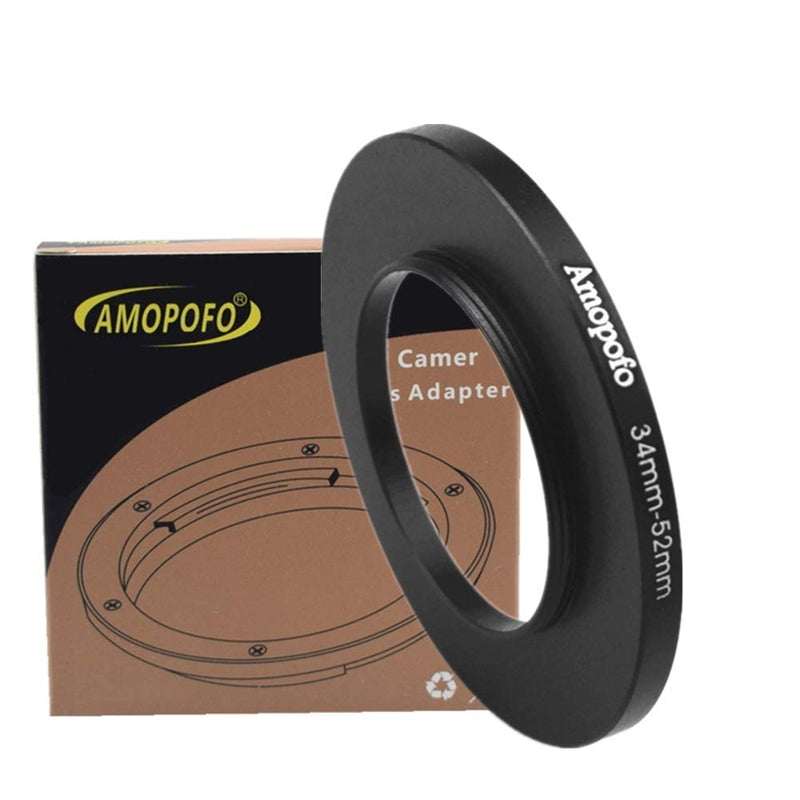 [AUSTRALIA] - 34mm to 52mm Camera Filters Ring Compatible All 34mm Camera Lenses or 52mm UV CPL Filter Accessory,34-52mm Camera Step Up Ring 34 to 52mm Step Up Ring Adapter 