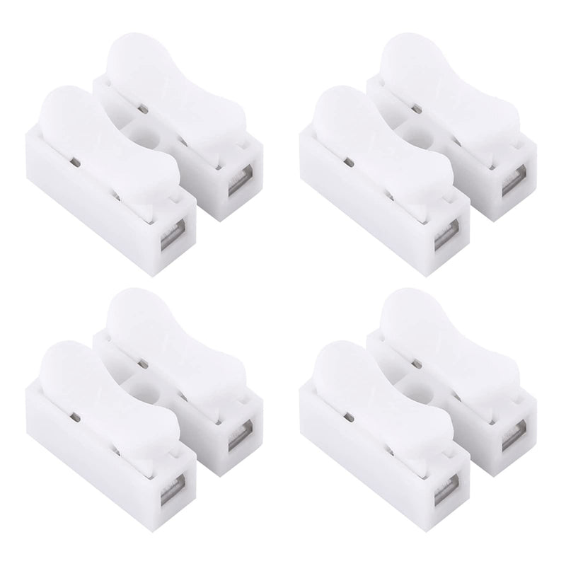 2 Pin Wire Connectors, 100Pcs Spring Wire Connectors Terminal Cable Clamp Connectors, Quick Terminal Wire Connector for Wire LED Strip Light Wire Connecting