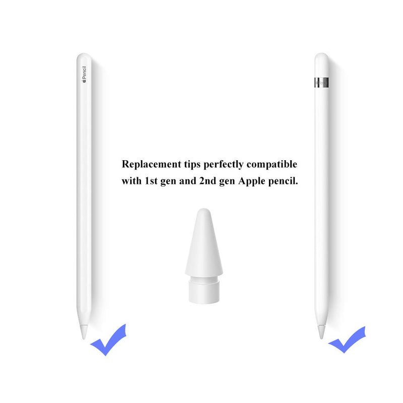 Vruck Pen Tip for Apple Pencil: Replacement Stylus Fine Nib Compatible with iPad Air Mini Pro Apple Pencil 1st Gen & 2nd Generation Tips - 4 Packs