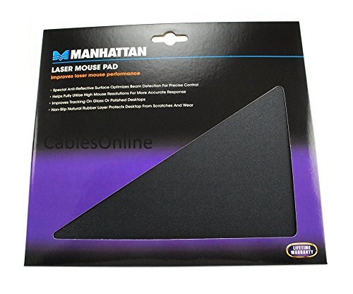 Premium Rubber Laser Mouse Pad, Black, Manhattan 475204
