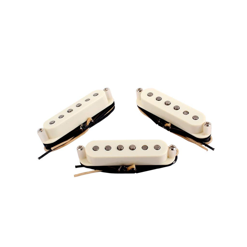 Alnicov Single Coil Pickups SSS Alnico 5 Neck/Middle/Bridge Pickups for ST Electric Guitar 3PCS/Set Cream White