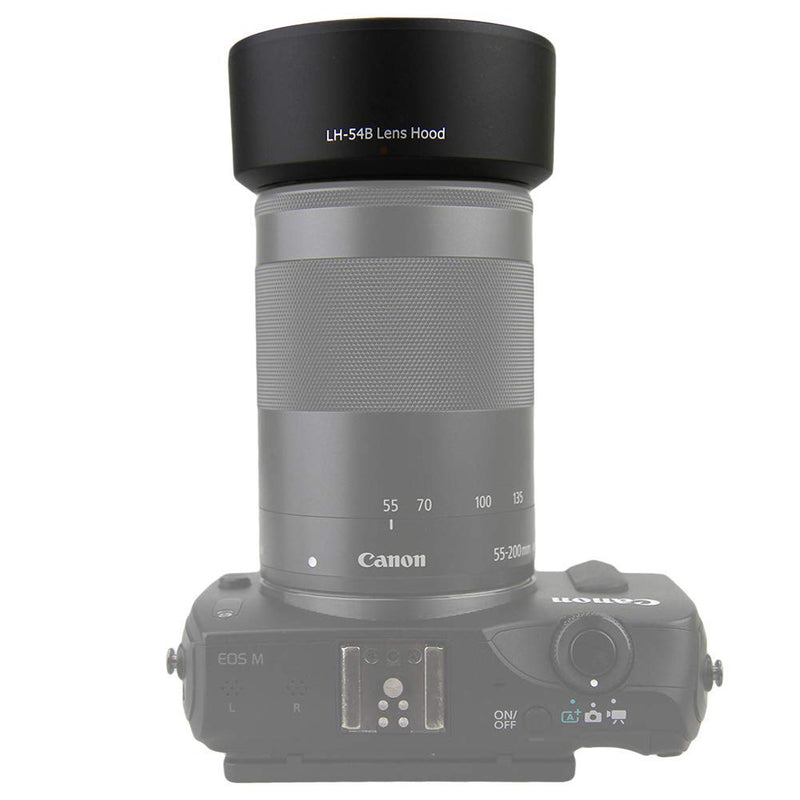 JJC LH-54B Dedicated Bayonet Lens Hood for CANON EF-M 55-200mm f/4.5-6.3 IS STM Lens, CANON 55-200mm IS STM Lens Hood Shade, replacement of Canon ET-54B Lens Hood for Canon EF-M 55-200mm IS STM