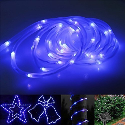 [AUSTRALIA] - WONFAST Solar Rope Lights Outdoor, 39ft 100LED LED Rope Lighting Waterproof Copper Wire Rope String Light for Christmas Home Garden Patio Parties Decor (1-Blue) 1-blue 