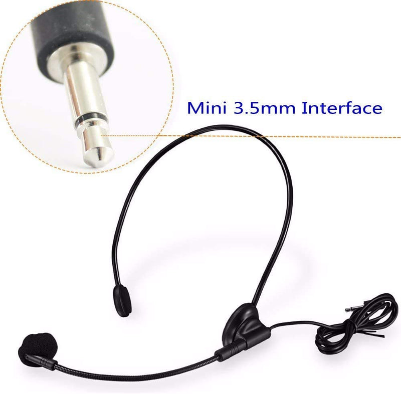[AUSTRALIA] - EXMAX Portable Mini Cable Head-Mounted Headworn Headset Condenser Microphone Audio Flexible Wired Boom for Wireless Tour Guides,Belt Pack Mic System,Voice Amplifier,Teachers,Coaches,Presentation 