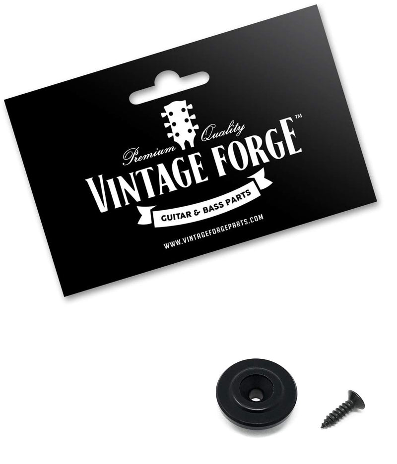 Vintage Forge Black Round String Retainer Guide Tree for Fender Precision Jazz Style Bass Guitars and Others with Screw BSR40-BLK