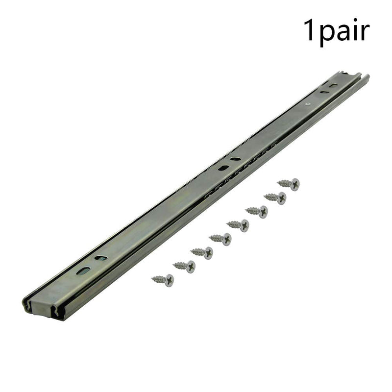 MroMax 16Inch Drawer Slides, 302mm Pull Out Length Ball Bearing Slide Track Rail 1.06Inch Wide 55lb Capacity Silver Tone 1 Pair