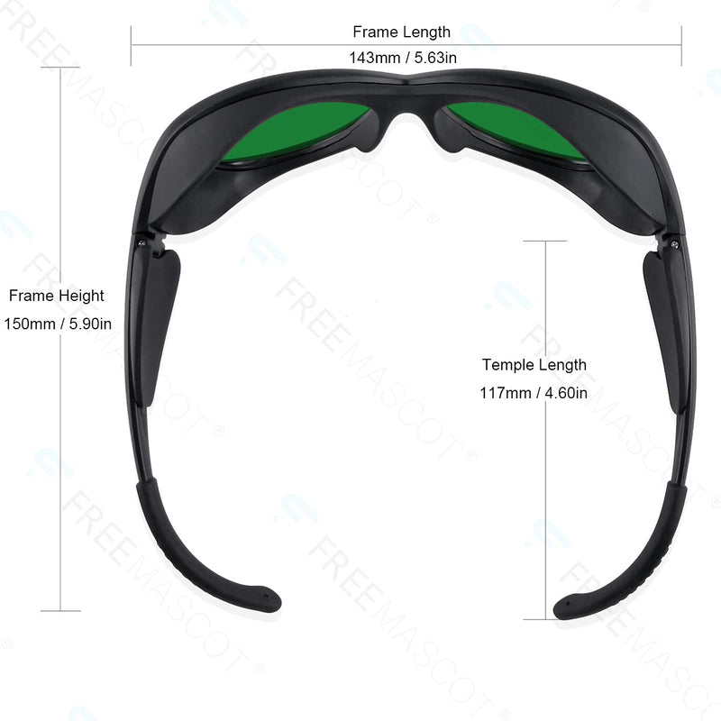 FreeMascot OD 8+ 190nm-420nm / 600nm-1100nm Wavelength Violet / Red / Infrared Laser Safety Glasses Frame Style 2