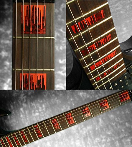 Inlaystickers Inlay Sticker Fret Markers for Guitars & Bass - Dripping Blood Blocks F-096BS-BK