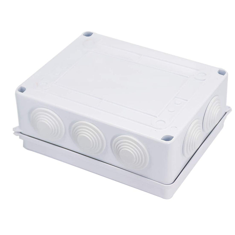 Zulkit Junction Box ABS Plastic Dustproof Waterproof IP65 Universal Electrical Boxes Project Enclosure White 7.9 x 6.1 x 3.1 inch (200 x155 x 80mm) 7.9"x 6.1" x 3.1" With Holes