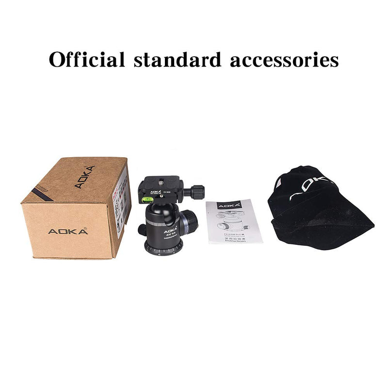 AOKA Professional 360-Degree Rotating Panoramic Ball Head with 1/4-inch Quick Release Plate, Self-Weight 1.08 lbs/0.49 kg, Maximum Load 66 lbs/30 kg, Suitable for Tripods, Monopod, SLR Cameras (KK33) KK33