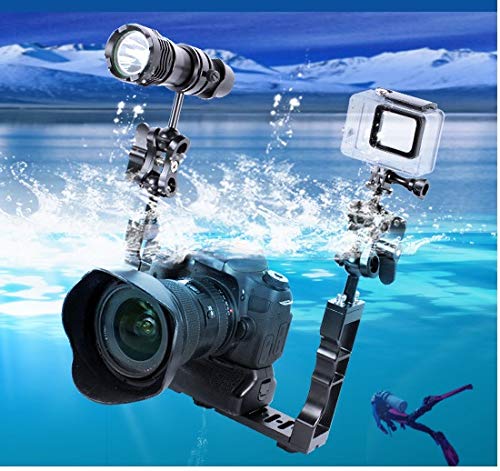 2 Pcs 1" Aluminum Ball Clamp Mount for Underwater Diving Light Arms Tray System, Photography Diving Camera Black 2pcs