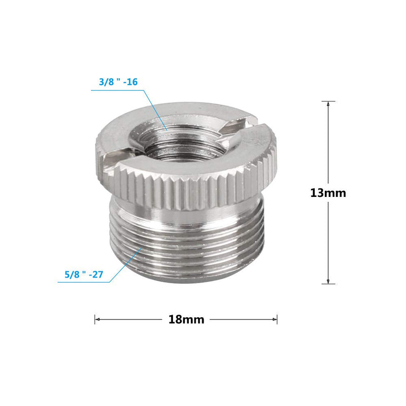 CAMVATE 5/8"-27 Female to 5/8"-27 Male Thread Rod + Multifunction Screw Adapters for Microphone Mount - 2555