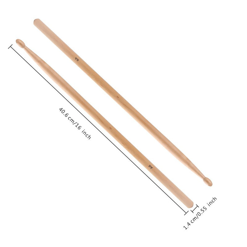 5A Drumsticks, AIEX 3 Pair Drum Sticks Classic Maple Wood Drumsticks Wood Tip Drumstick for Students and Adults (with Waterproof Bag) 5A Drumstick