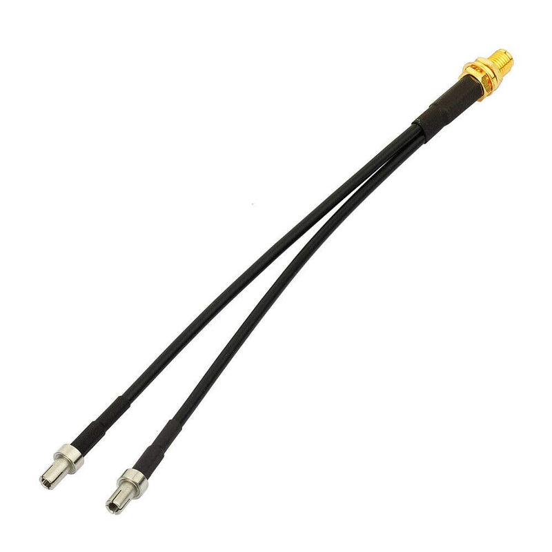 Eightwood SMA Female Bulkhead to Dual TS9 Splitter Adapter Pigtail Cable 6 inch for 4G LTE Router USB Modem MiFi Hotspots sma female to dual ts9