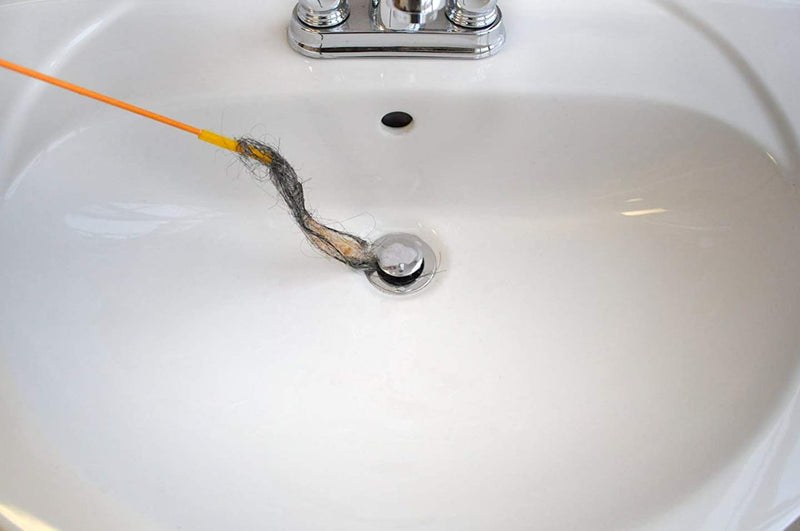 FlexiSnake Drain Weasel Sink Snake Cleaner - 18 inch - Drain Hair Clog Remover Tool with Rotating Handle & 5 Wand Refills - Thin, Flexible, Easy to Use on Most Drains & Grates - Made in USA (5-Pack)