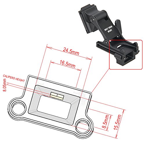 Rhino Mount NVG Mount PVS 14 Night Vision Goggles Metal Helmet Mount for PVS 14