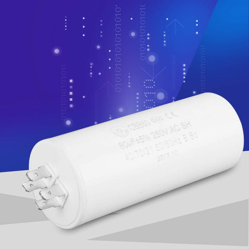 [AUSTRALIA] - CBB60 Capacitor, Cylindrical 80uF 250V Capacitor AC Motor Run Capacitor 50/60Hz for Motor Pump Air Conditioner 