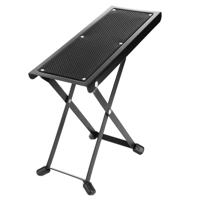 Guitar Foot Stool 4 Adjustable Height Levels Foot Rest Stool Anti-Slip Metal Guitar Pedal for Comfortable and Solid Support