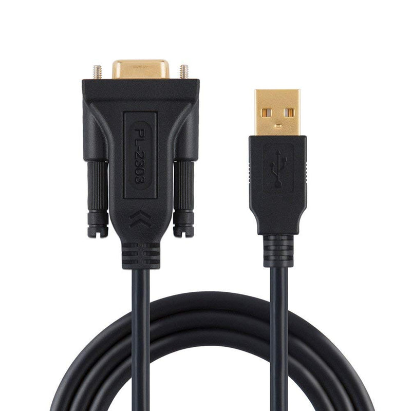 CableCreation [2-Pack] USB to RS232 Adapter with PL2303 Chip 3.3 FT, USB 2.0 to RS232 Female DB9 Serial Converter Cable for Cashier Register, Modem, Scanner, Digital Cameras, CNC, 1M Black 3.3FT / 1M PL2303 Chipset - 2 Pack