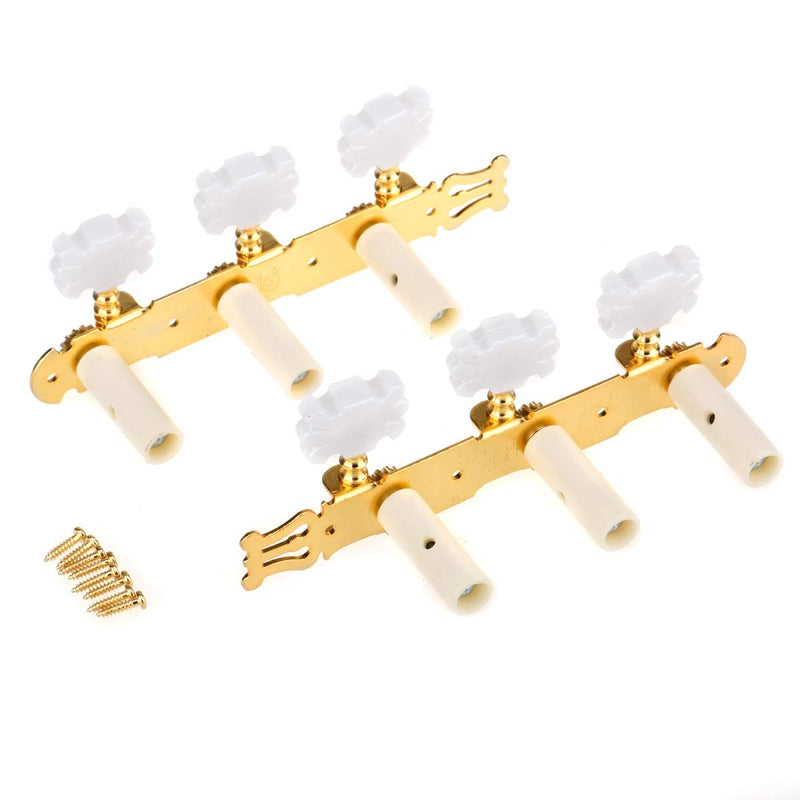 Musiclily Pro 3x3 Lyra Classical Guitar Tuners Tuning Machines Heads Pegs Keys, Gold