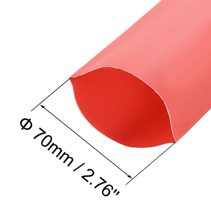 [AUSTRALIA] - uxcell Heat Shrink Tubing, 70mm Dia 113mm Flat Width 2:1 Ratio Shrinkable Tube Cable Sleeve 1m - Red 