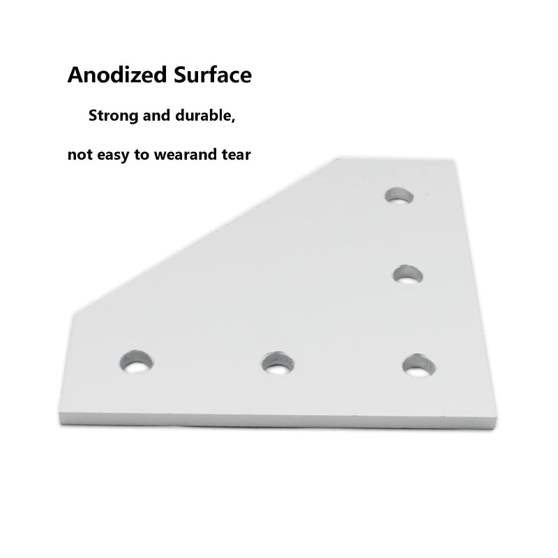 [AUSTRALIA] - 4 PCS Joint Plate, TTZEZE Surface Anodic Oxidation Silver L Shape Corner Bracket Plate 5 Hole Outside Joining Plate for 3030 Series Aluminum Profile 3D Printer Frame 3030L 