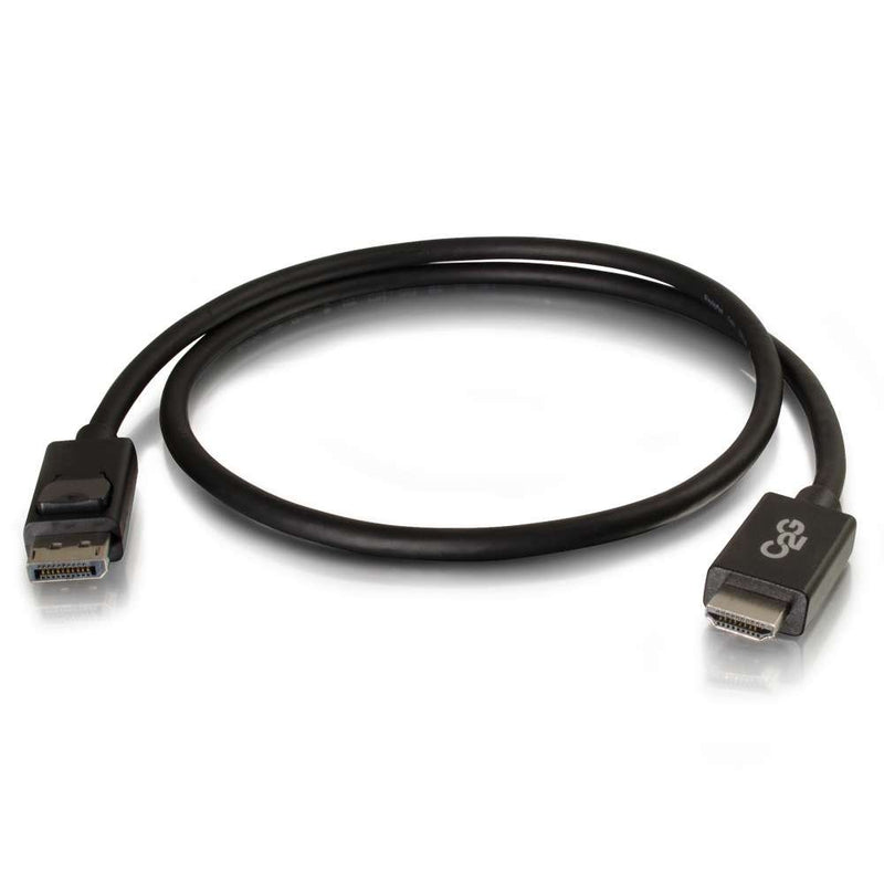 C2G Display Port Cable, Display Port to HDMI, Male to Male, Black, 3 Feet (0.91 Meters), Cables to Go 54325 DisplayPort To HDMI