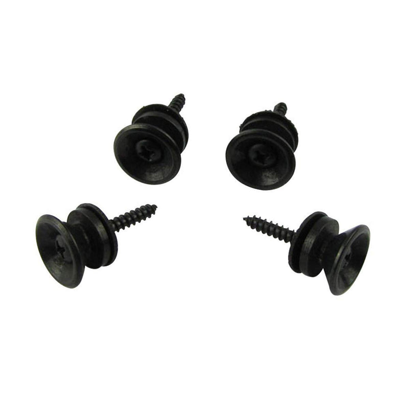 Iceyon Metal Strap Lock Buttons End Pins with Mounting Screws for Electric Acoustic Guitar Bass Ukulele Pack of 16 (Black) Black