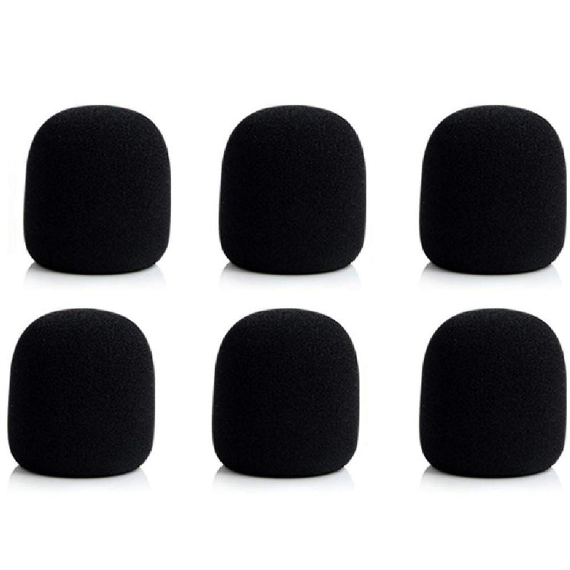 [AUSTRALIA] - 6 Pack Microphone Covers Foam,COWALKERS Thick Handheld Stage Microphone Windscreen,For most Microphone(Black) 