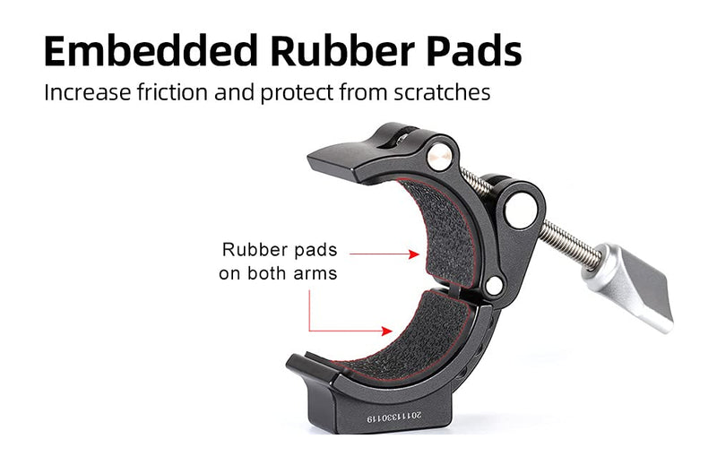 SunwayFoto Titan Tube Clamp CC-01 Accessory / Magic Arm Mount w 1/4" & 3/8" Sockets Ideal for 32mm & 36mm Legs