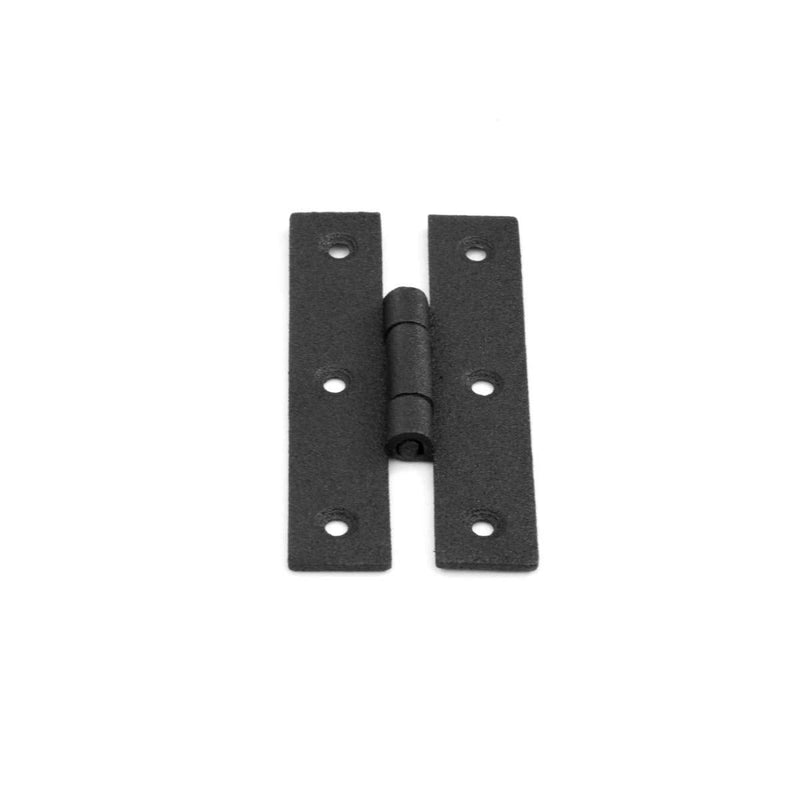 Renovators Supply Manufacturing Black H Flush Hinge 3 Inches Long Wrought Iron Kitchen Cabinet Door H Flush Mount Black Rust Resistant Powder Coated Colonial H Hinges with Mounting Hardware Pack of 2