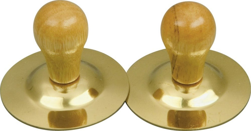 Rhythm Band Brass Cymbals with Knobs Finger Cymbals With Wood Knobs