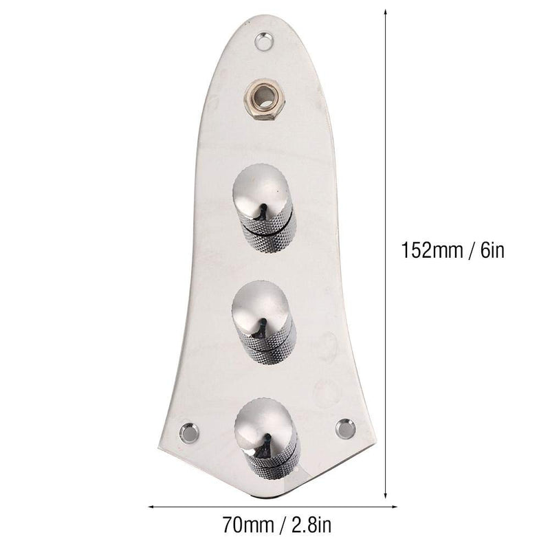 Guitar Control Plate Zinc Alloy Switch Wired Control Plate with Knurled Knob Musical Instrument Accessory for Jazz Bass Guitar