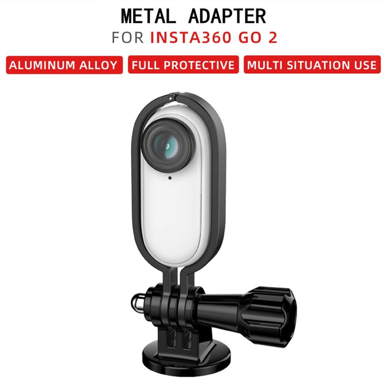 Aluminum Alloy Camera Mount Holder with 1/4" Screw Adapter Adjustable Mount Adaptor Compatible with Insta360 Go 2 Use Insta360 Go 2