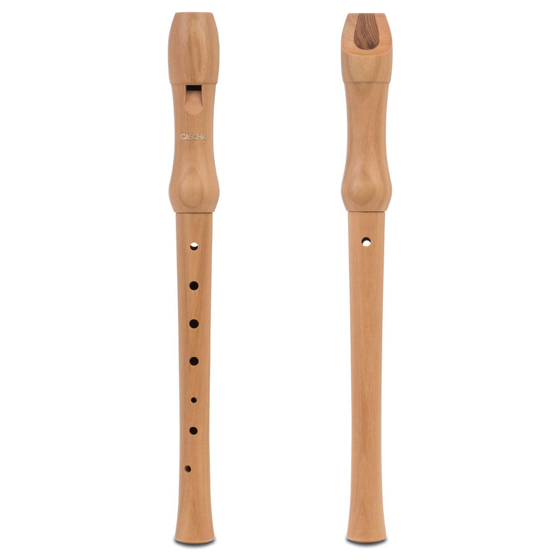 CASCHA HH 2074 Descant Recorder, Made of Maple, Soprano Recorder for Children, German Fingering, Recorder with Cleaning Rod and Case