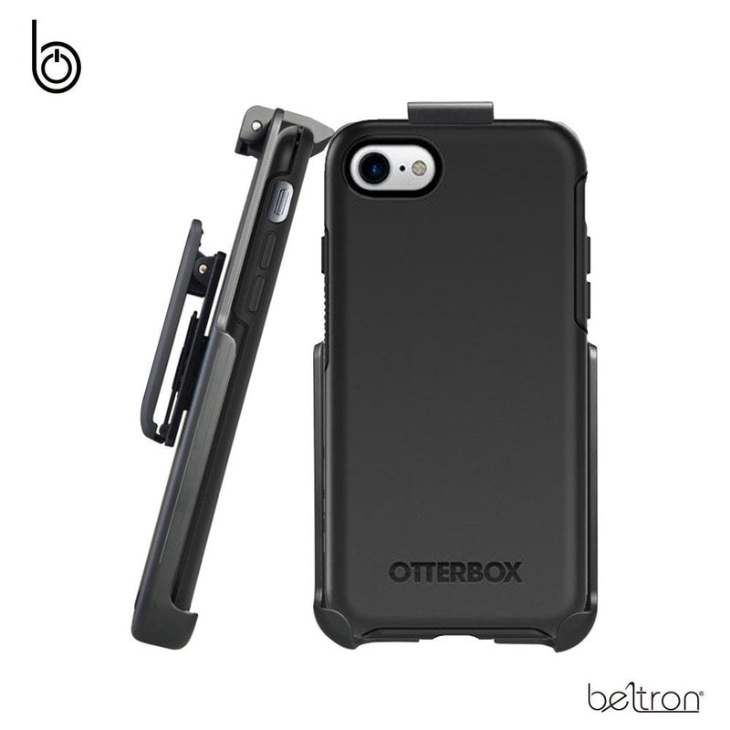 BELTRON Belt Clip Holster Compatible with OtterBox Symmetry for iPhone 7/8, iPhone SE 2020, SE 3rd Generation 2022 (case not Included) - Features: Secure Fit, Quick Release Latch & Built-in Kickstand