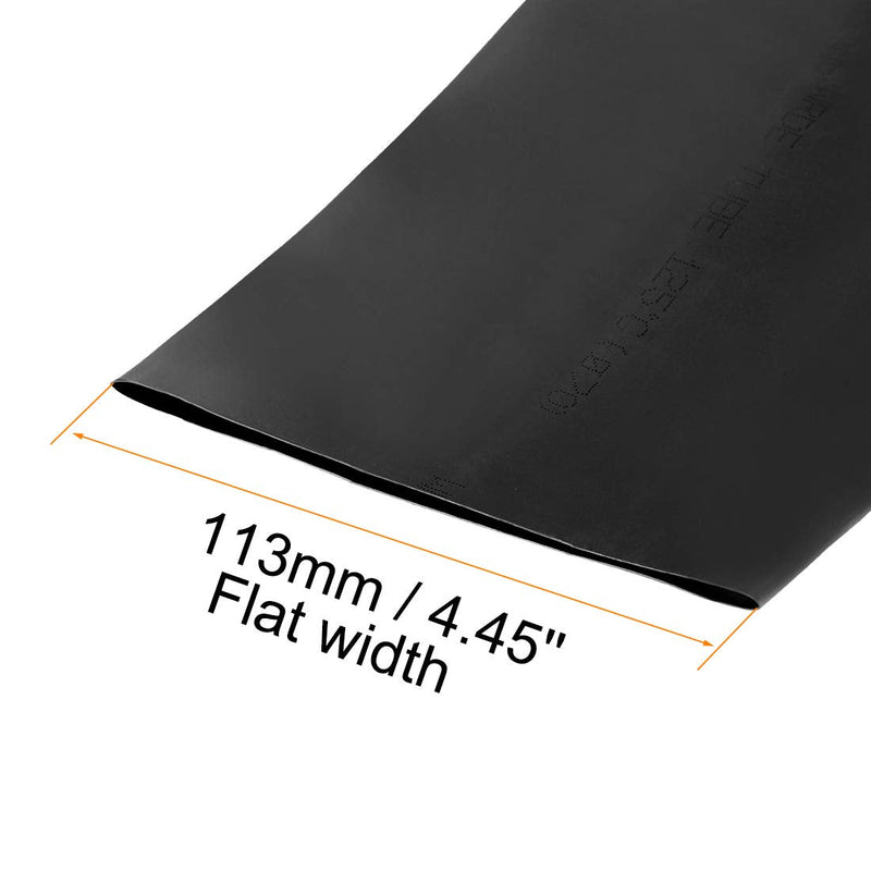 uxcell Heat Shrink Tubing, 70mm Dia 113mm Flat Width 2:1 Ratio Shrinkable Tube Cable Sleeve 1m - Black