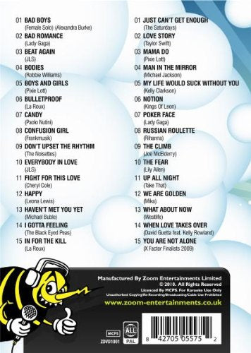 Zoom Karaoke DVD - The Ultimate Karaoke Party 2009 - 30 Songs