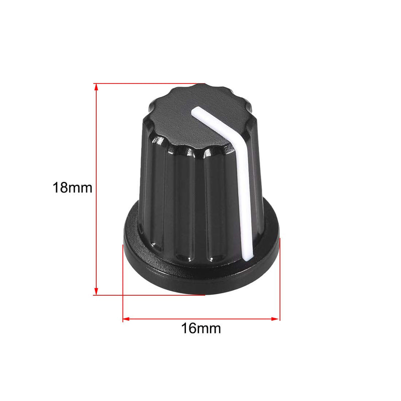 uxcell 5pcs, 6mm D Type Potentiometer Control Knobs for Electric Guitar Acrylic Volume Tone Knobs Black, White