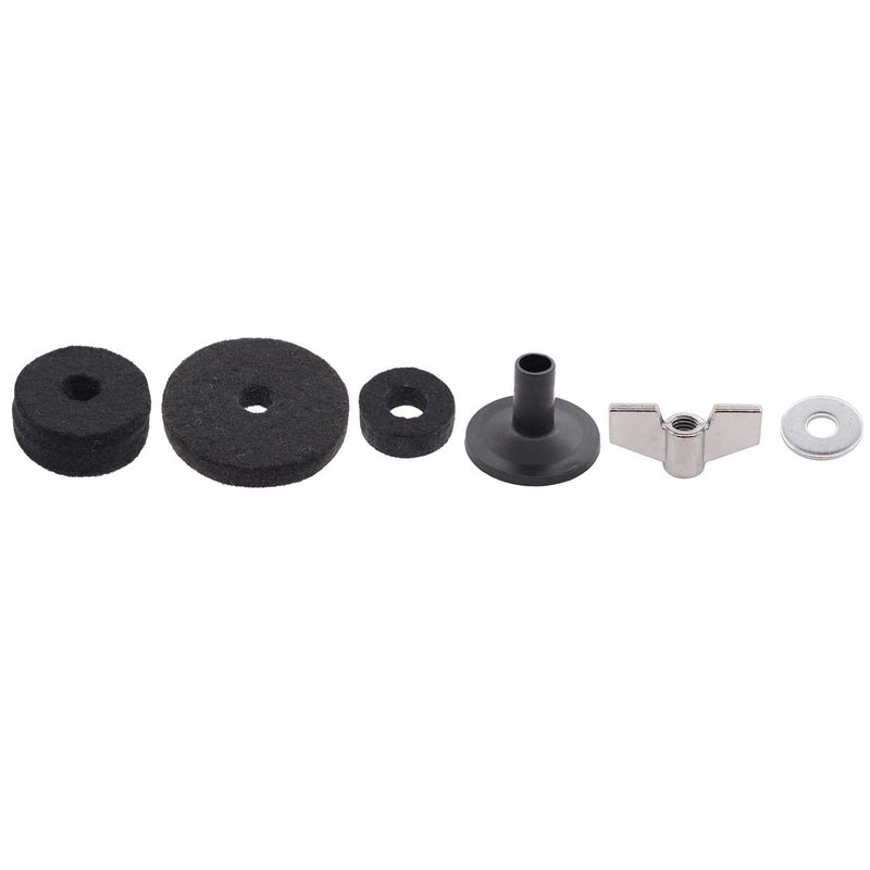 XtremeAmazing Cymbal Felts Hi-Hat Clutch Felt Hi Hat Cup Stand Sleeves with Base Wing Nuts and Washer for Drum Set of 18