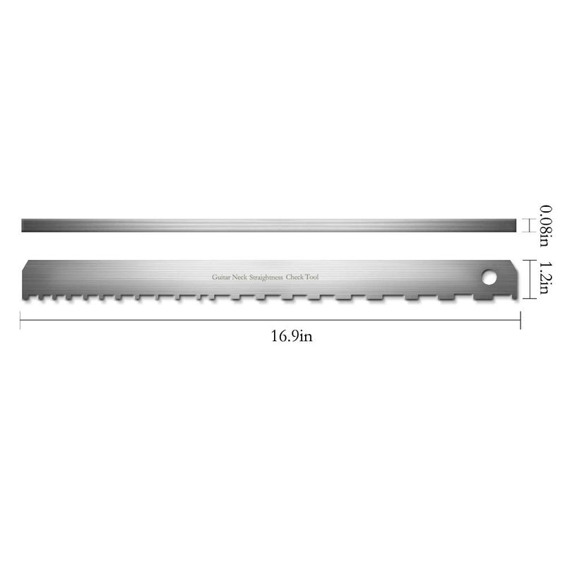 Guitar Neck Notched Straight Edge Luthiers Tool, String Action Gauge Ruler for Gibson Fender and Most of Guitar Fretboard and Frets