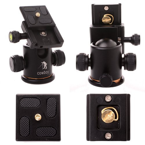 CowboyStudio Pro Camera Tripod Ball Head Quick Release Plate With Gradienter BK-03