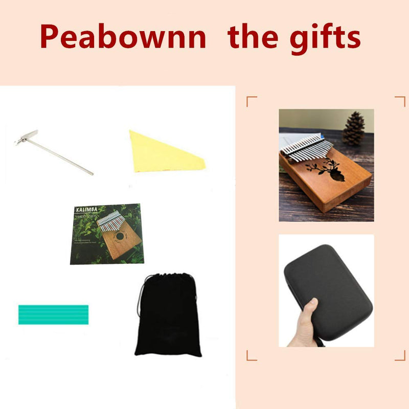 Peabownn Kalimba 17 Keys Thumb Piano Wood Finger Piano Gifts for Kids Adult Beginners Musical Instrument wheat head armrest