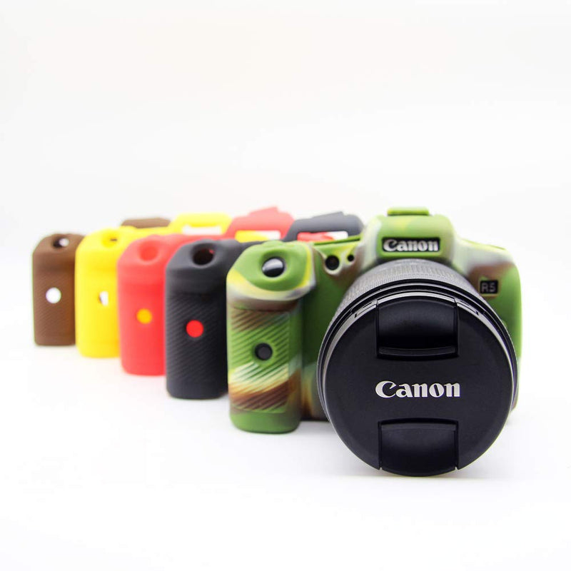[AUSTRALIA] - R5 Case, BolinUS Fullbody Ultra-Thin Lightweight Rubber Soft Silicone Housing Case Bag Cover for Canon EOS R5 (Green) Green 
