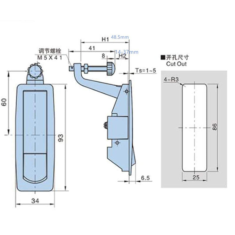 WJSKDQ 2PCS Compression Latch Lock Trigger Latch Lock Zinc Alloy Adjustable Lever Hand Operated Compression Latch Flush Silvers Silver 2 Pack